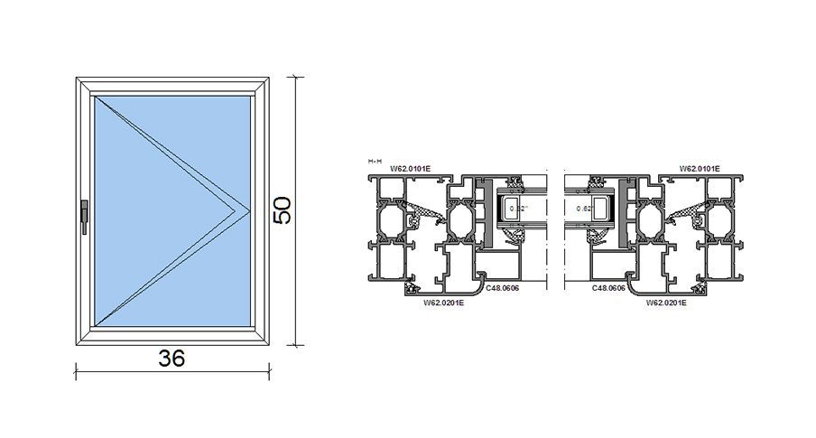 Casement Single W62 Window